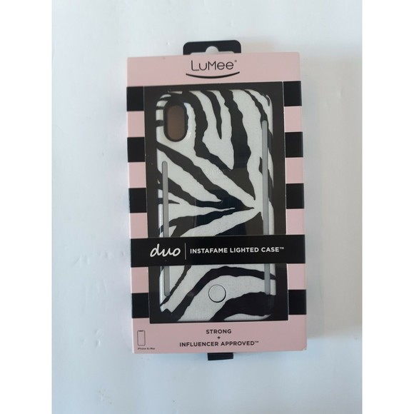 New LuMee Duo Zebra Glitter Print Illuminating  Case For iPhone XS Max - Picture 1 of 4